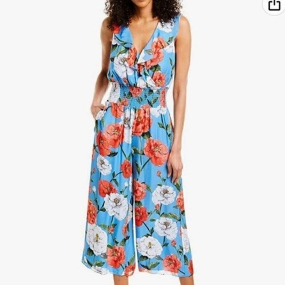Parker NWT Elara floral ruffle silk blend jumpsuit 2